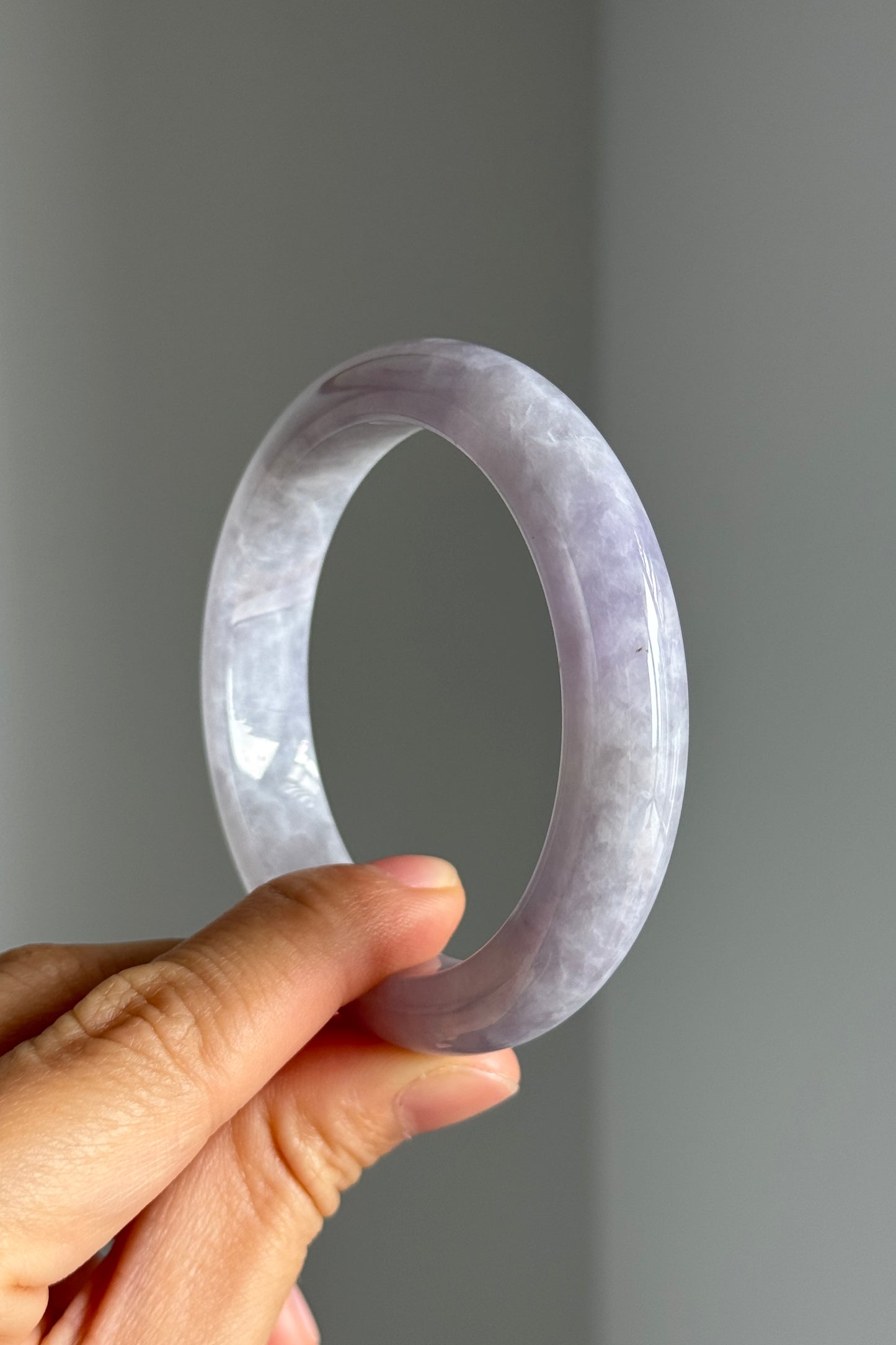 #0337 Icy Lavender Jade Bangle Size 54.2