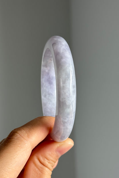 #0337 Icy Lavender Jade Bangle Size 54.2