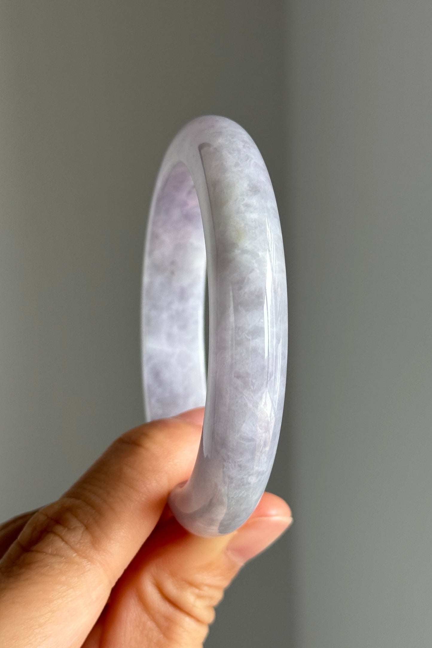 #0337 Icy Lavender Jade Bangle Size 54.2