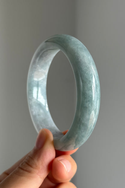 #0338 Icy Blue Jade Bangle Size 55.4
