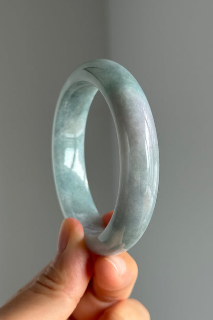 #0338 Icy Blue Jade Bangle Size 55.4