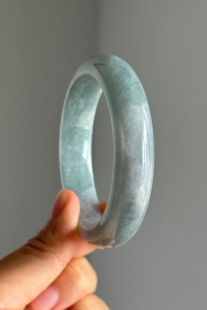 #0338 Icy Blue Jade Bangle Size 55.4