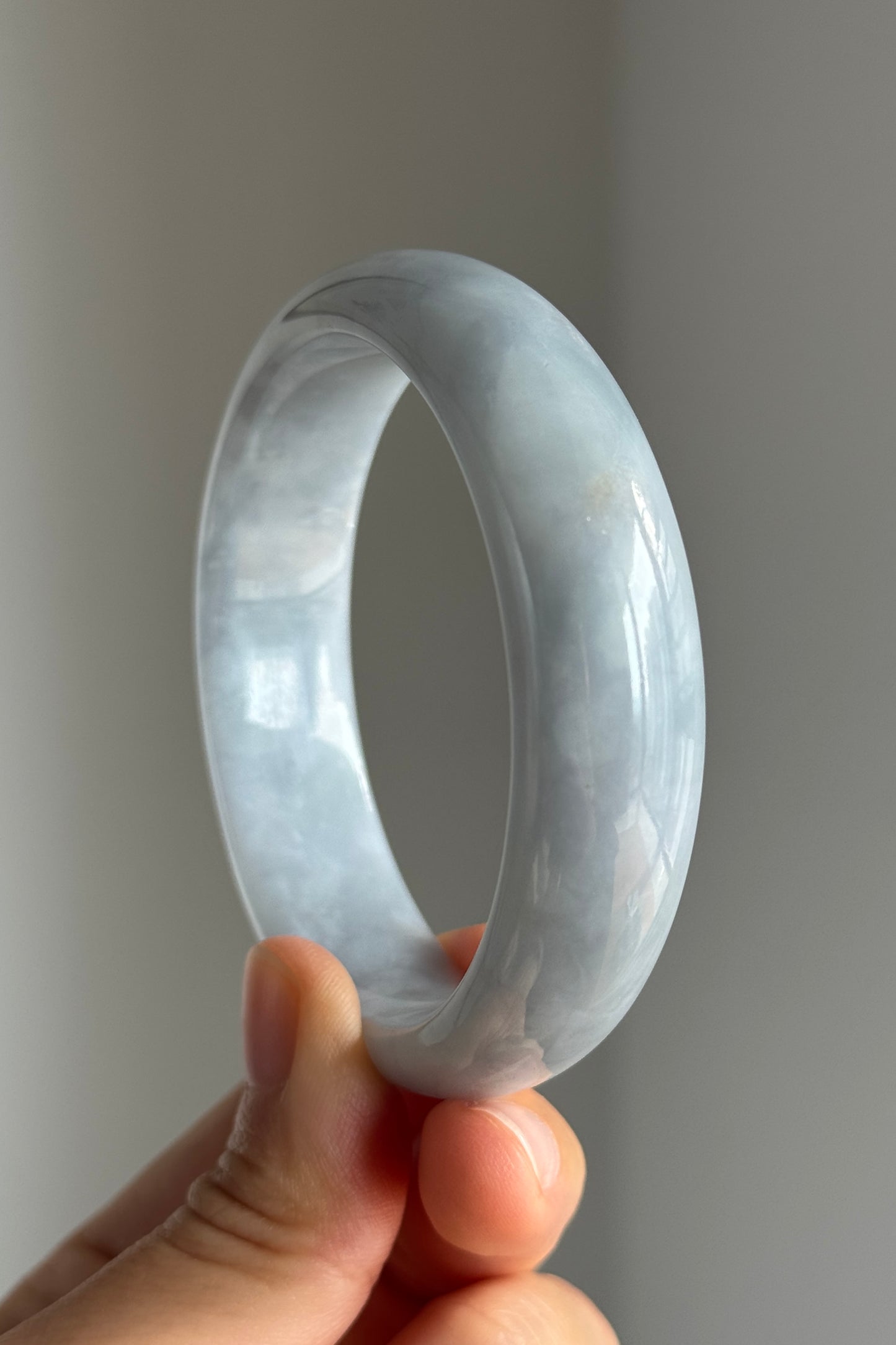 #0341 Bluish Lavender Jade Bangle Size 57.2