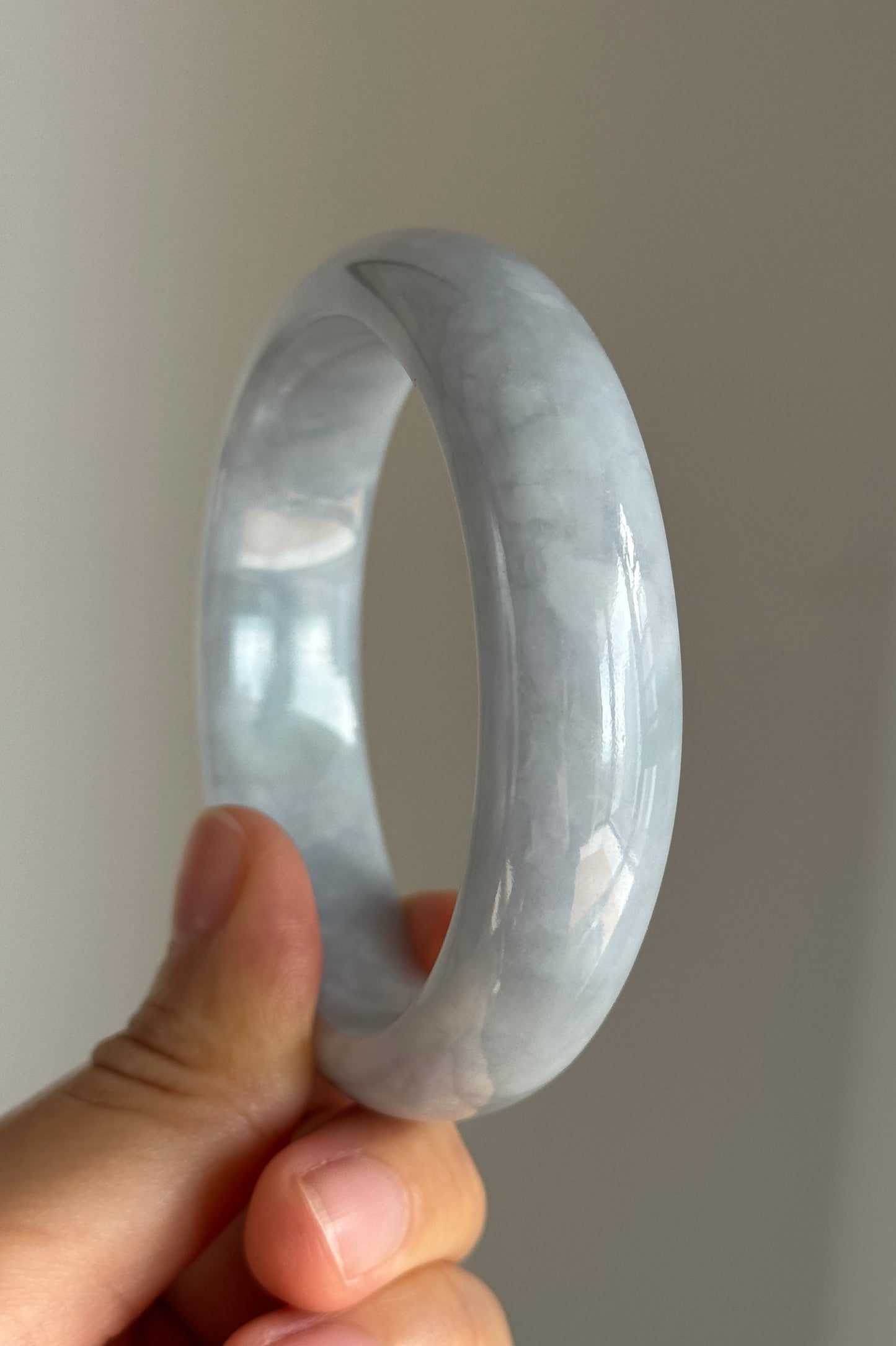 #0341 Bluish Lavender Jade Bangle Size 57.2