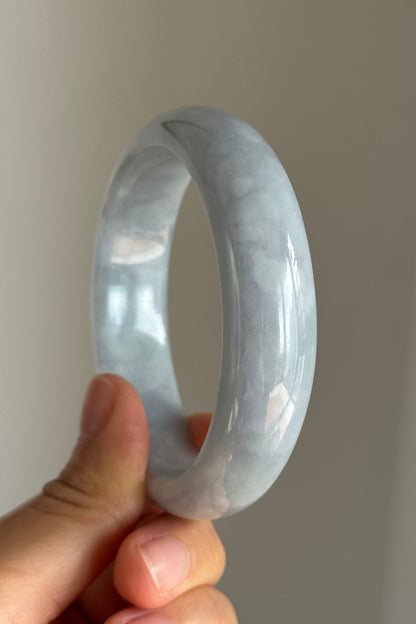 #0341 Bluish Lavender Jade Bangle Size 57.2
