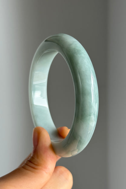 #0346 Bluish Green Jade Bangle Size 55.2