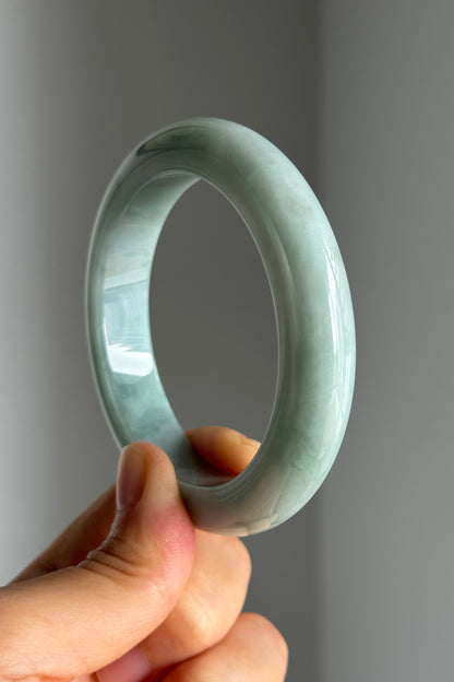 #0346 Bluish Green Jade Bangle Size 55.2