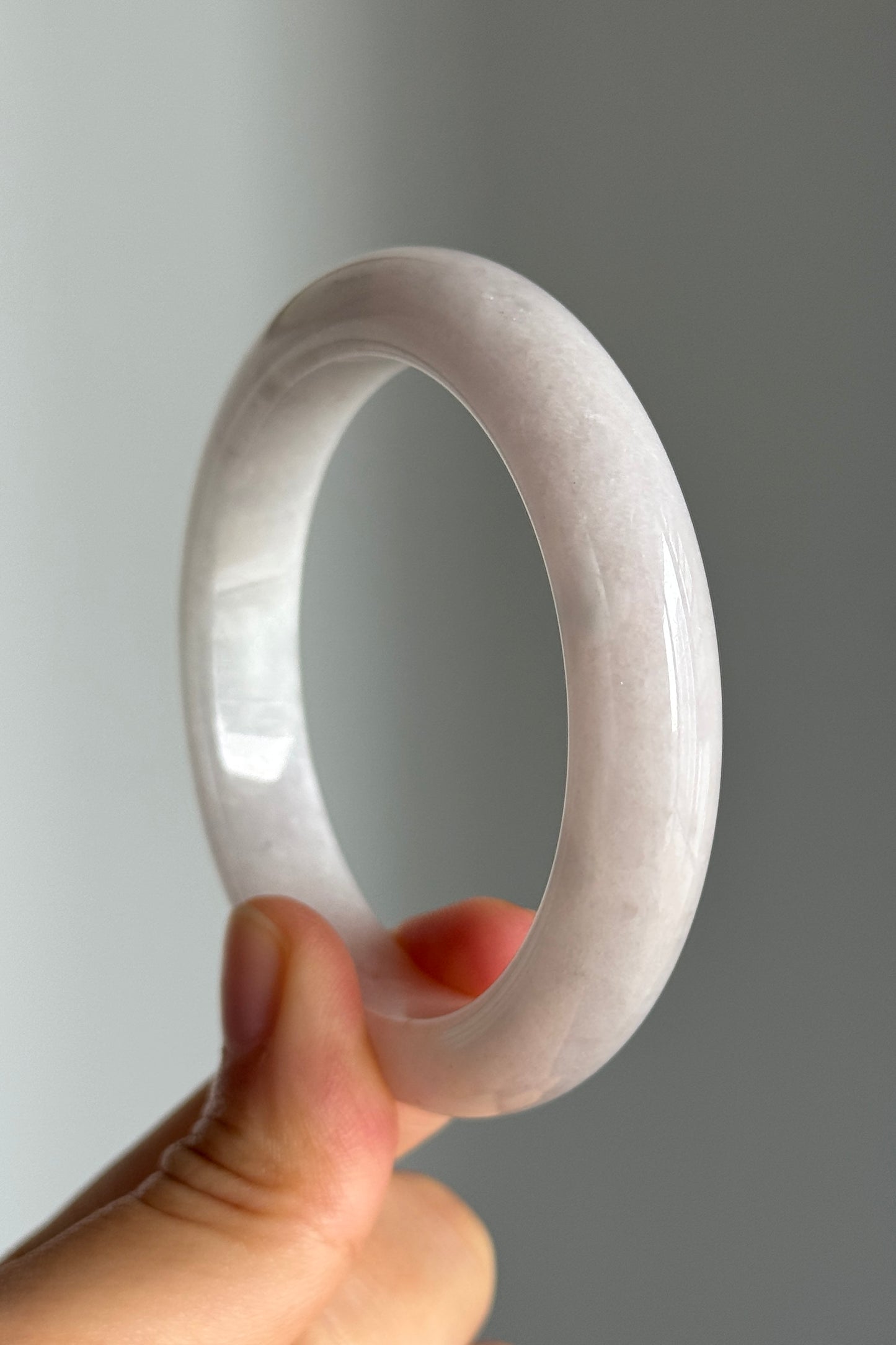 #0351 "Sakura" Pink Lavender Jade Bangle Size 53.7