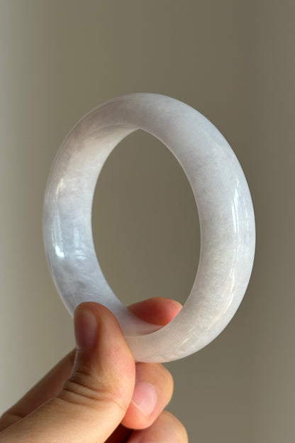 #0419 Icy Pink Lavender Jade Bangle Size 55