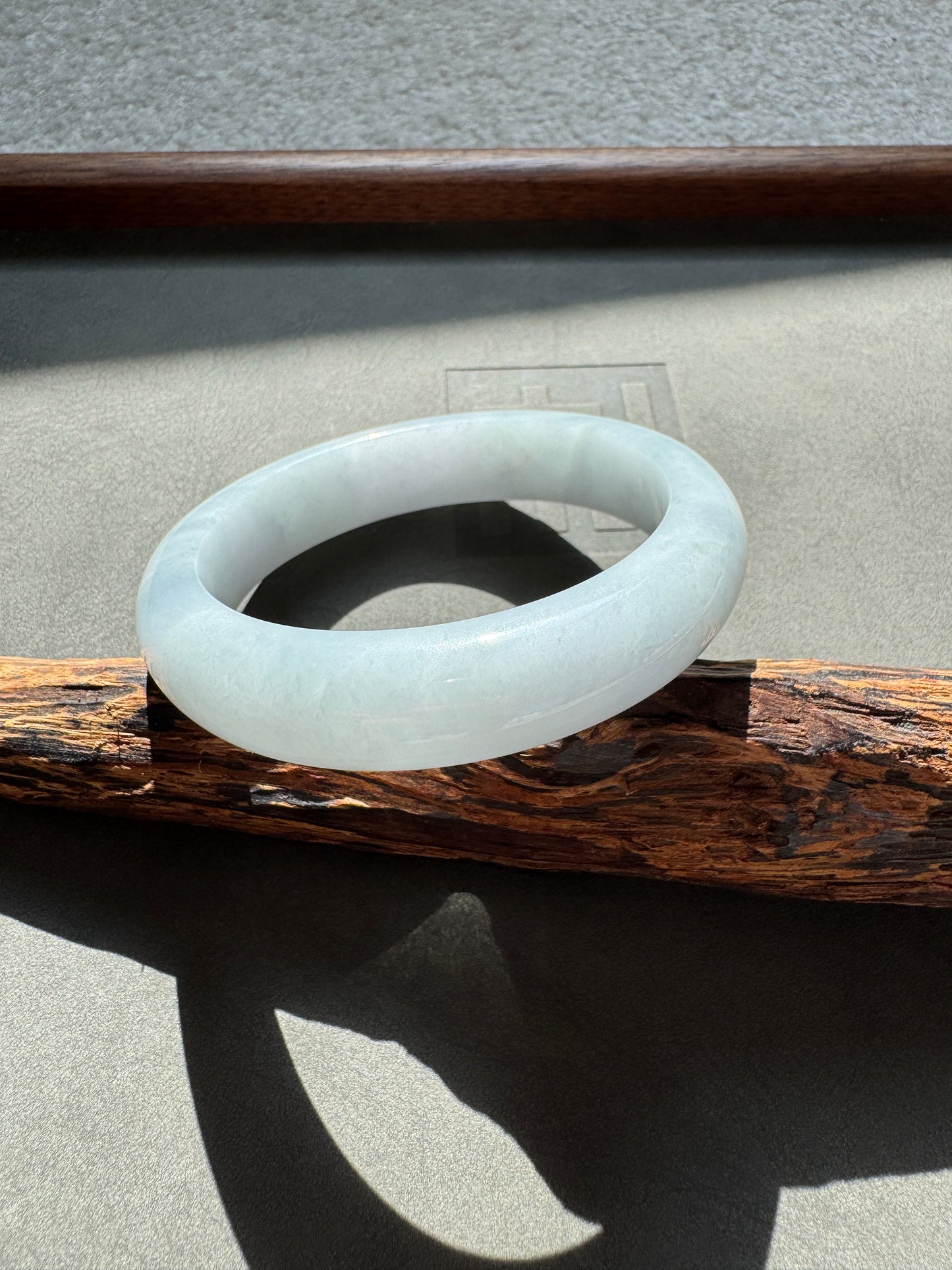 #0335 Icy Blue Lavender Jade Bangle Size 56