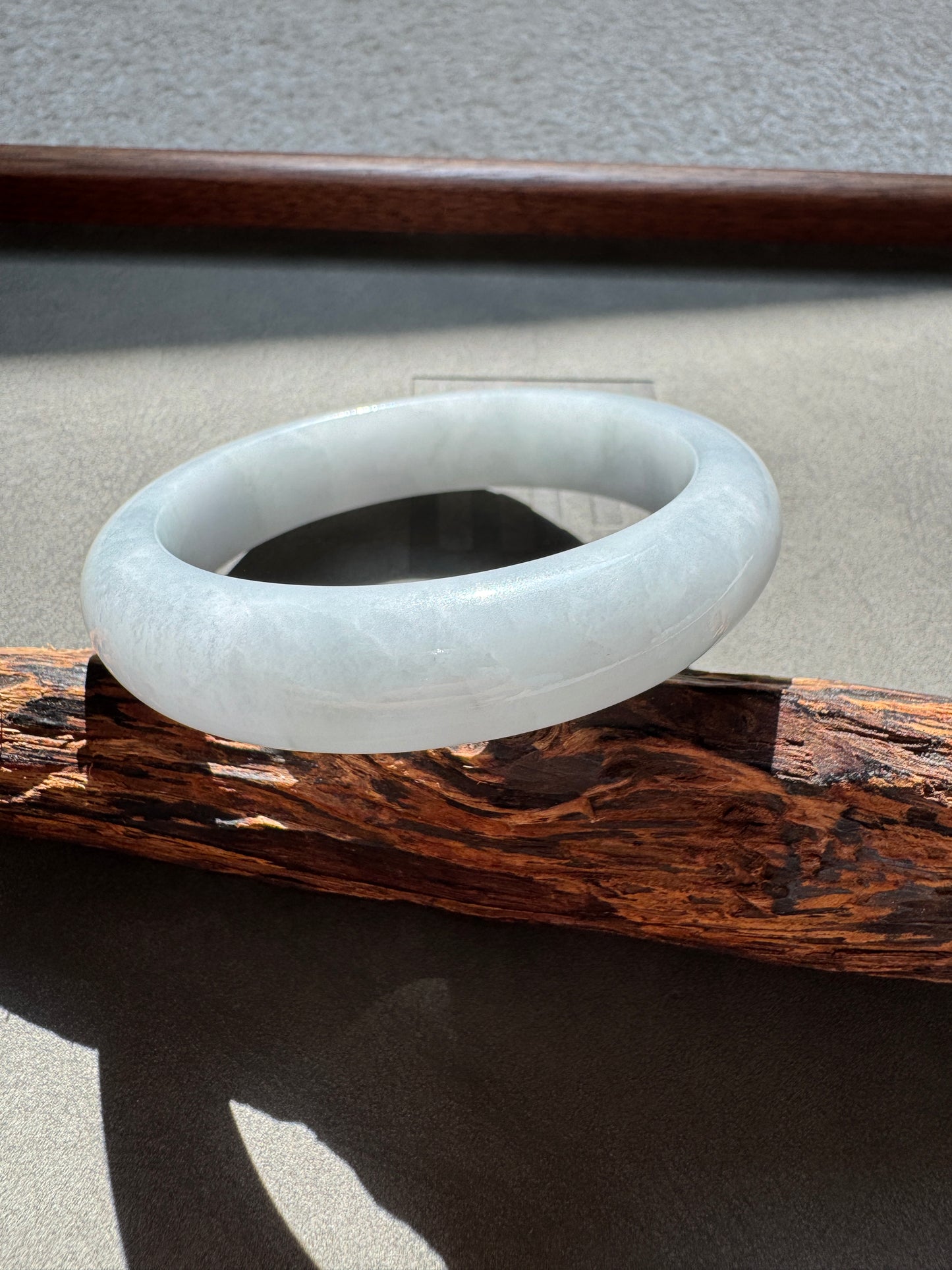 #0335 Icy Blue Lavender Jade Bangle Size 56