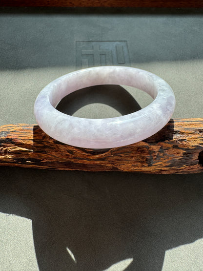 #0337 Icy Lavender Jade Bangle Size 54.2