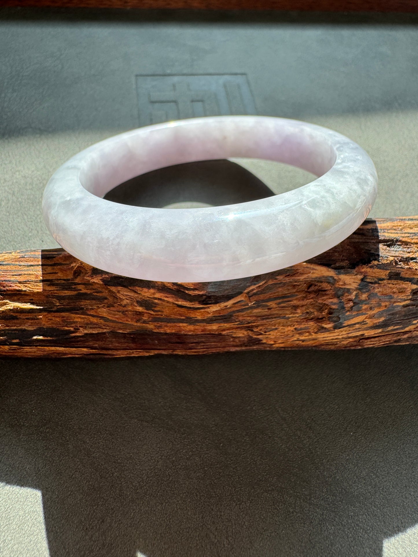 #0337 Icy Lavender Jade Bangle Size 54.2