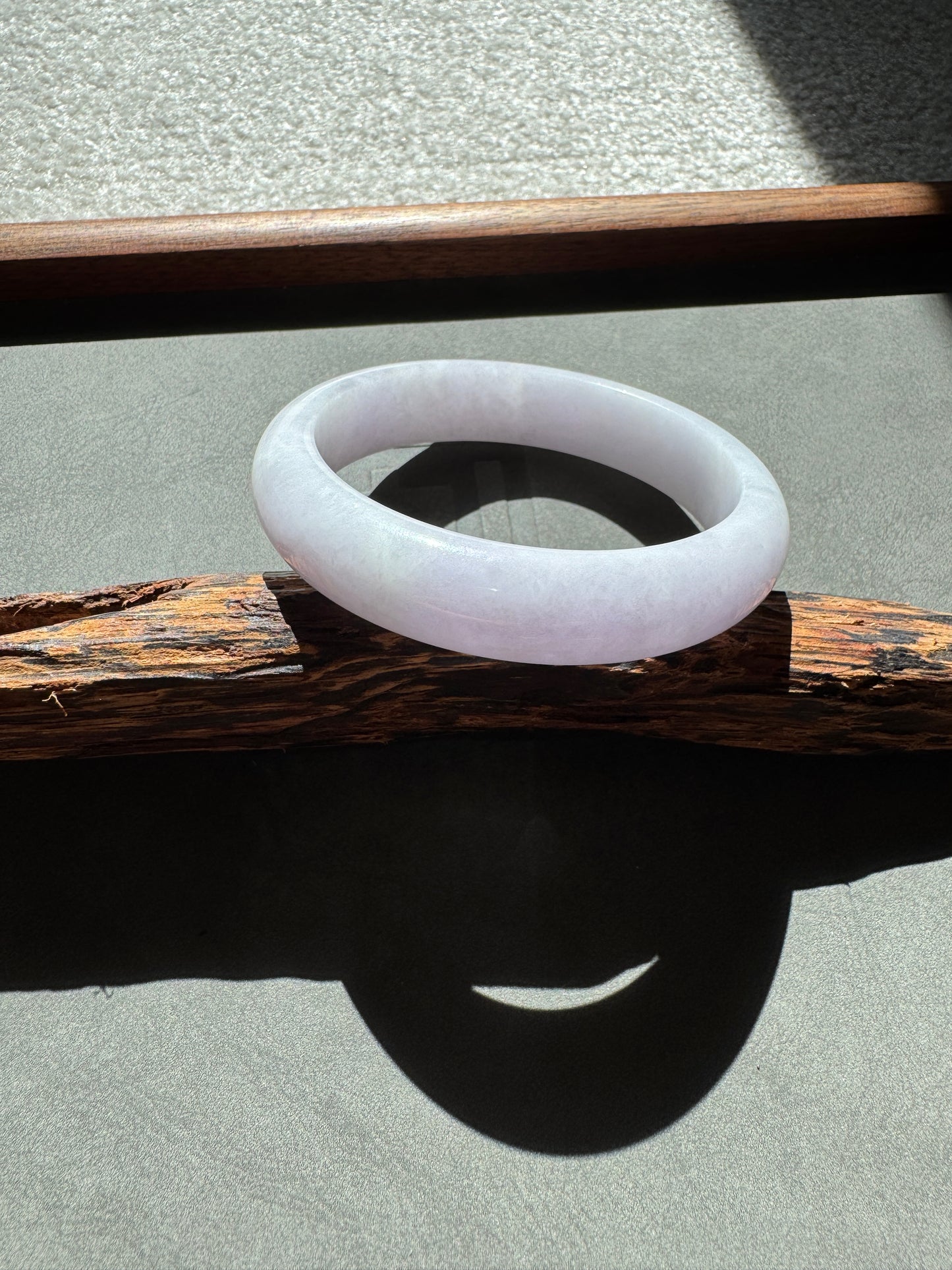 #0352 Pink Lavender Light Green Jade Bangle Size 57.6