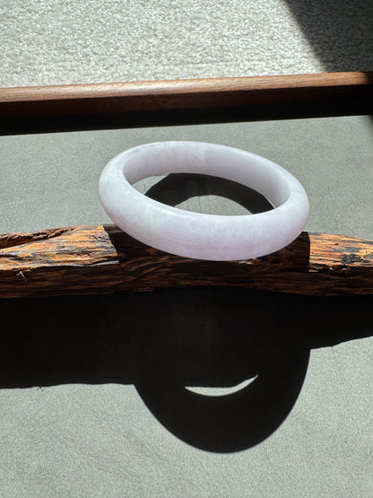 #0352 Pink Lavender Light Green Jade Bangle Size 57.6