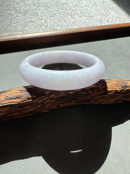 #0352 Pink Lavender Light Green Jade Bangle Size 57.6