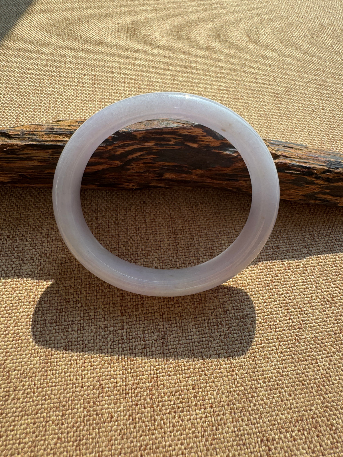 #0461 Icy Vivid Lavender Oval Jade Bangle Size 51