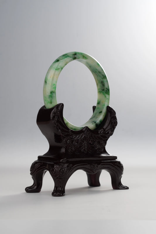 #0040 Rich Green Jadeite Jade Bangle Size 58.5