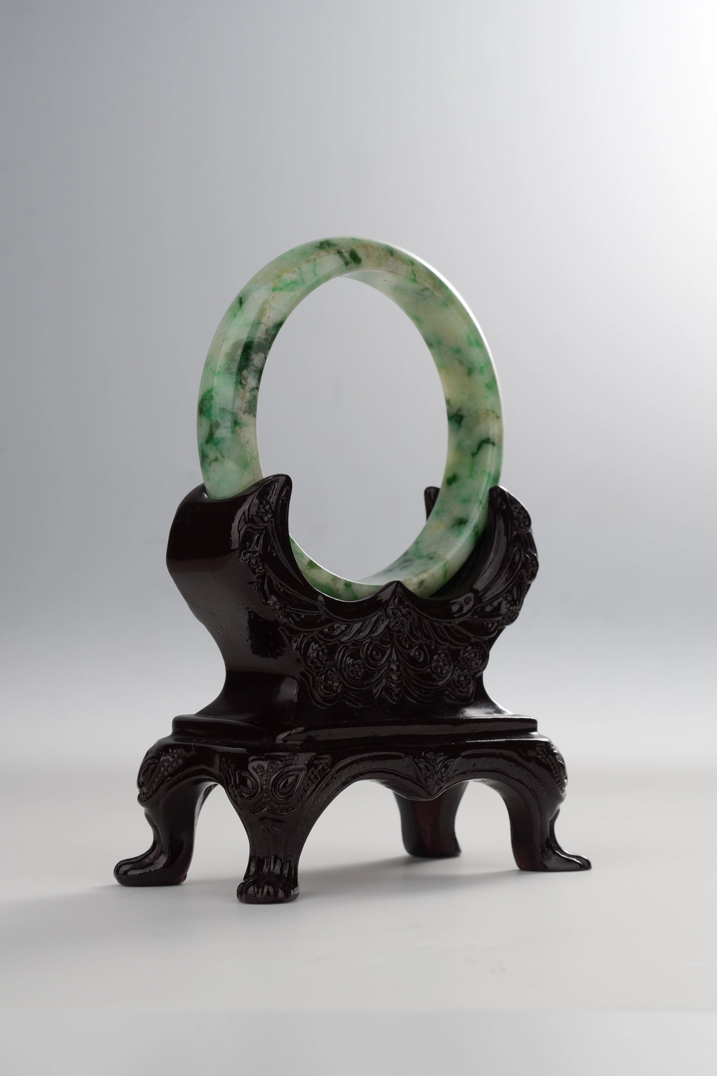 #0040 Rich Green Jadeite Jade Bangle Size 58.5