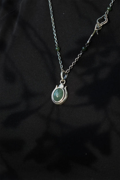 "BLOSSOM" Jade Pendant Necklace (L)