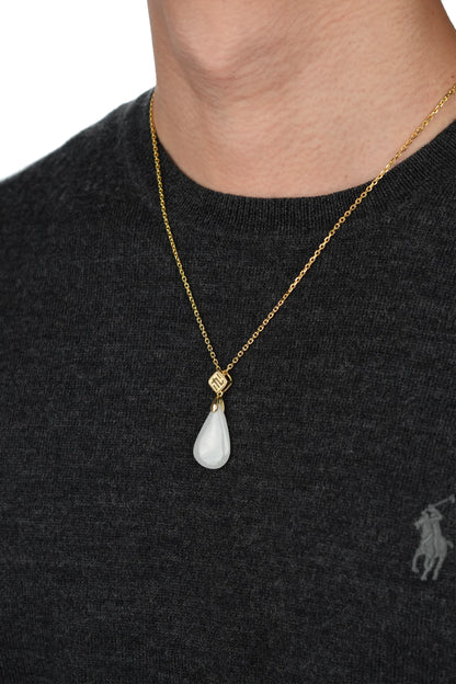 "Water Drop" White Jadeite Jade Pendant Necklace