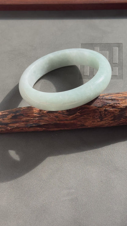 #0330 Light Lotus Green Jade Bangle Size 61.6
