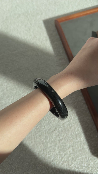 #0323 Black Jade Bangle Size 58.5