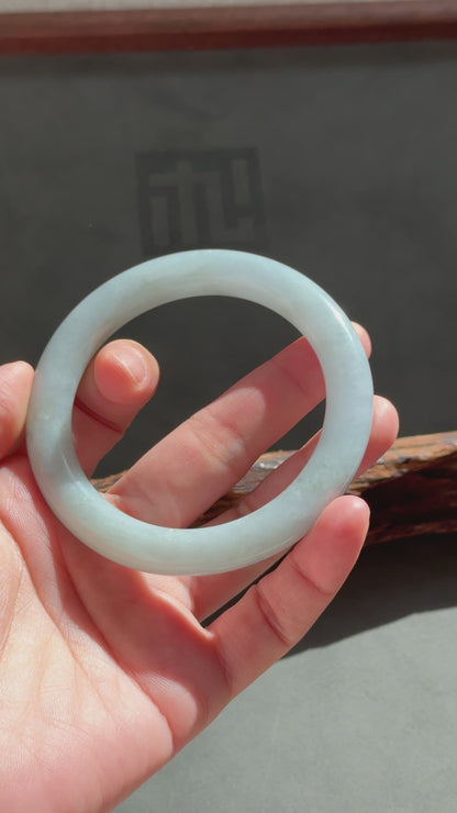 #0321 Bluish Lavender Jade Bangle Size 58.3 (fits up to 60)