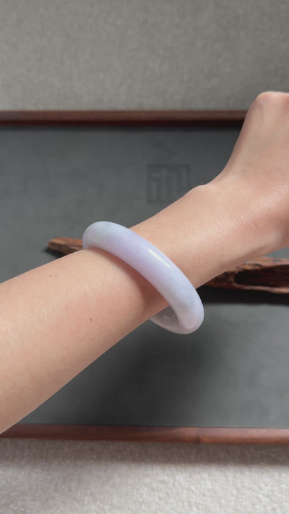 #0313 Lavender Ink Jade Bangle Size 57.3