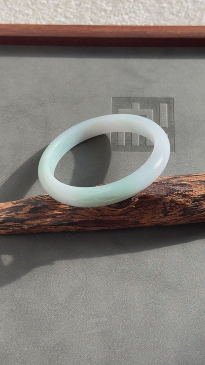 #0333 Bluish Green Jade Bangle Size 62.1