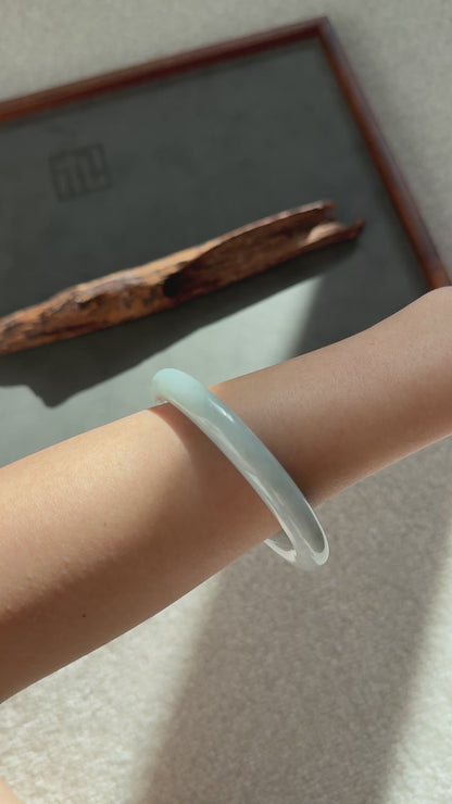 #0321 Bluish Lavender Jade Bangle Size 58.3 (fits up to 60)