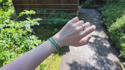 #B0802 Icy Imperial Green Jadeite Jade Beads 18K Gold Bracelet