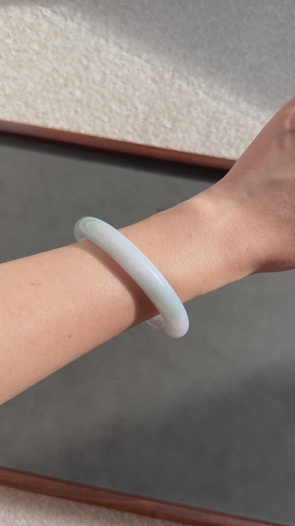 #0333 Bluish Green Jade Bangle Size 62.1