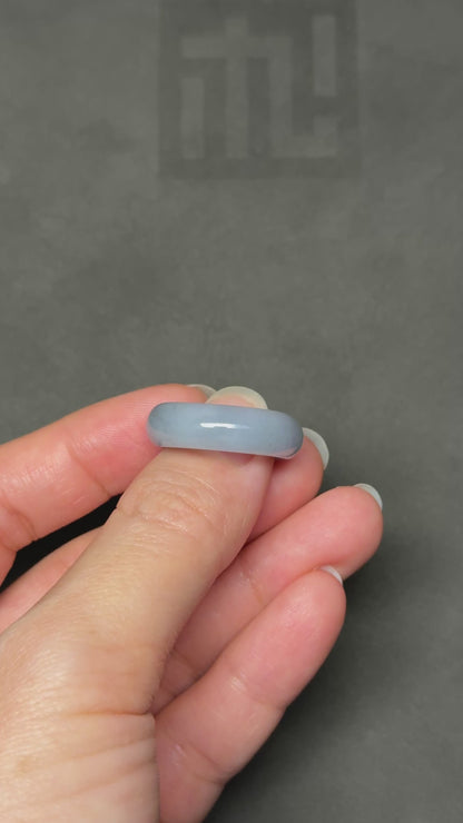 #R0617 Icy Rich Bluish Lavender Jadeite Jade Band Ring Size 7.75