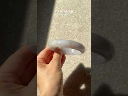 #0210 Icy Lavender Green Jade Bangle Size 61.5