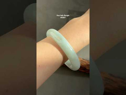 #0307 Baby Blue Green Jade Bangle Size 54.5