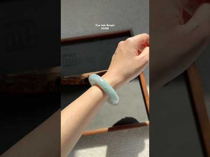 #0338 Icy Blue Jade Bangle Size 55.4