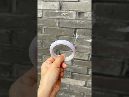 #0167 Lavender Green Jadeite Jade Bangle Size 56.7