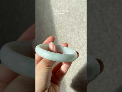 #0181 Icy Light Green Jade Bangle Size 60.3