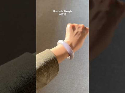 #0225 Icy Lavender Light Green Jade Bangle Size 56.1