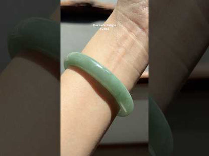 #0383 Icy Lake Green Jade Bangle Size 56.1