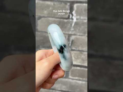 #0169 Rich Blue Green White Jadeite Jade Bangle Size 62.4