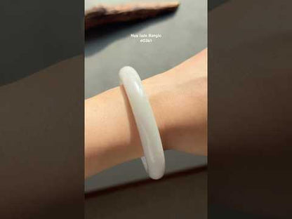 #0361 Icy White Light Color Jade Bangle Size 60