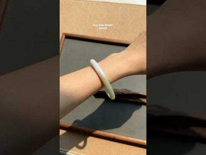 #0400 Icy Olive Green Yellow Light Lavender Jade Bangle Size 56.3