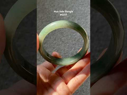#0217 Olive Green Jade Bangle Size 58.7