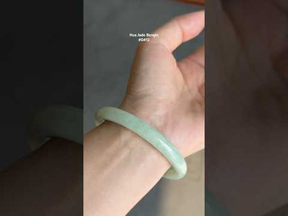 #0412 Icy Apple Green Jade Bangle Size 53 (fits up to 55)