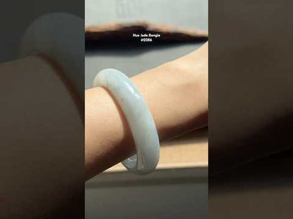 #0386 Icy Blue Lavender Yellow Jade Bangle Size 53.7
