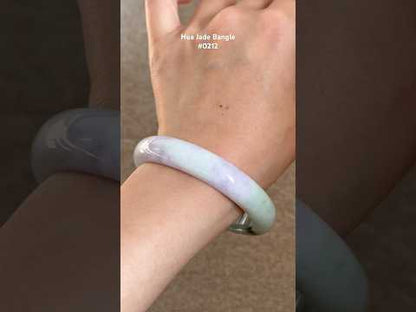 #0212 Spring Lavender Green Jade Bangle Size 56.8
