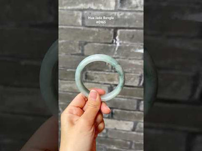 #0165 Bluish Green Jadeite Jade Bangle Size 58.7