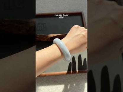 #0341 Bluish Lavender Jade Bangle Size 57.2